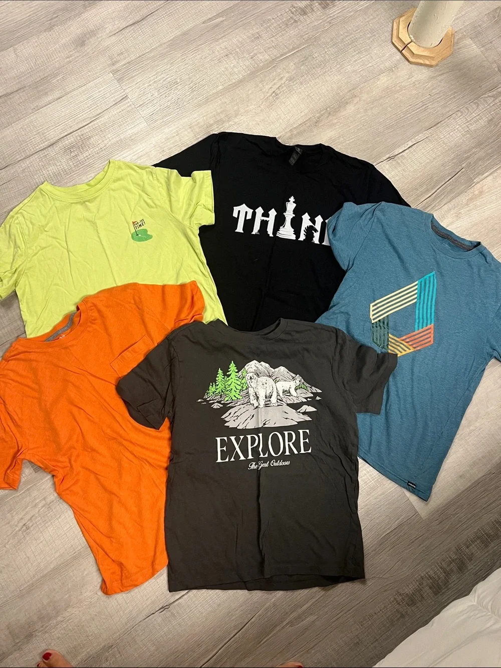 Lot of 5 Graphic Kids T-Shirt - Black sz 14/Large